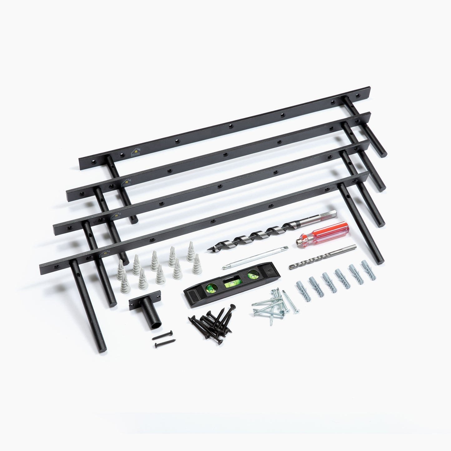 22" Heavy Duty Floating Shelf Bracket (4 Pcs) - 6 Inch Rods - Toolbox Included