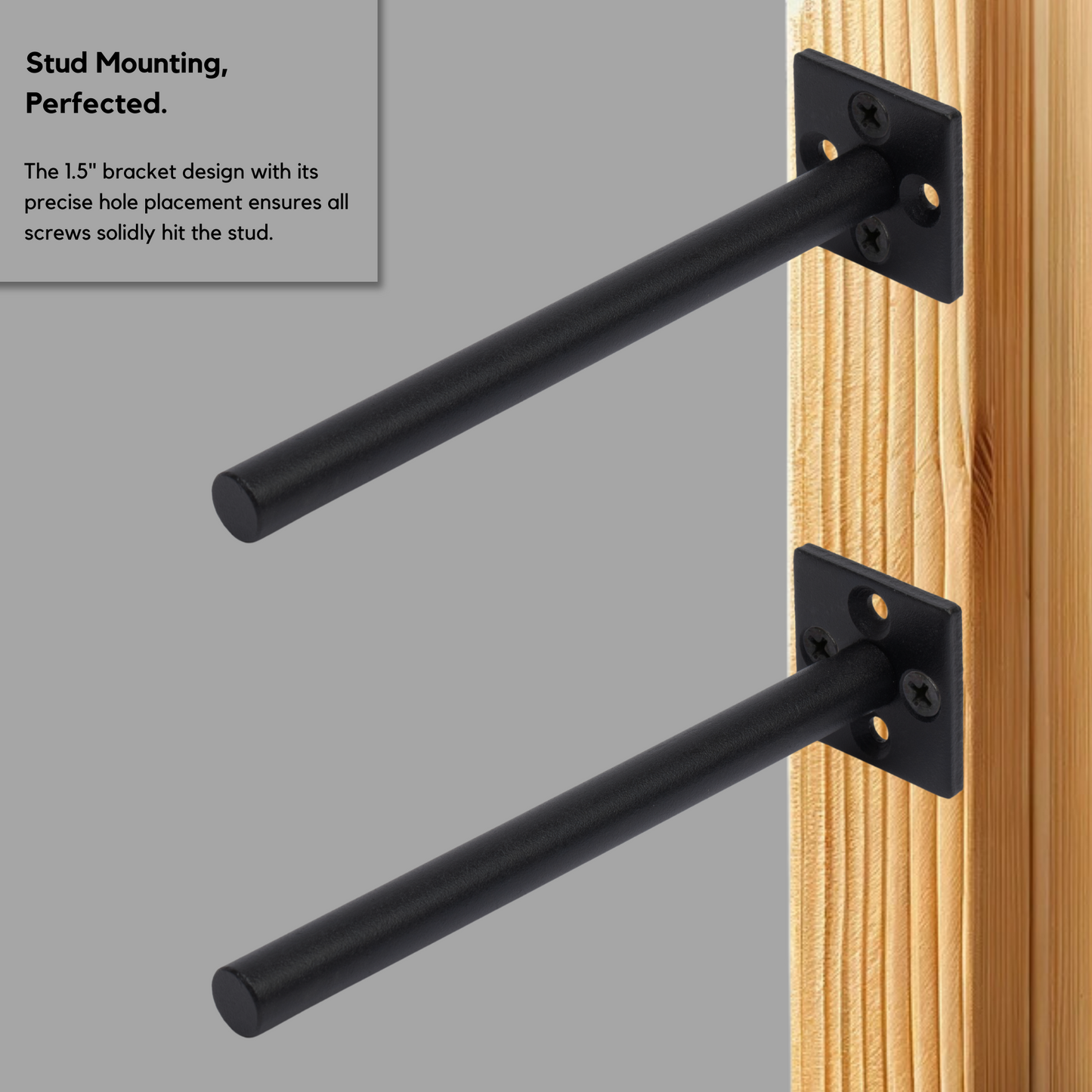 1.5"x1.5"Heavy Duty Floating Shelf Bracket (6 Pcs) - 6 Inch rods